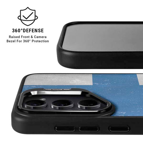 Finland Flag Distressed Galaxy S25 Kickstand Case